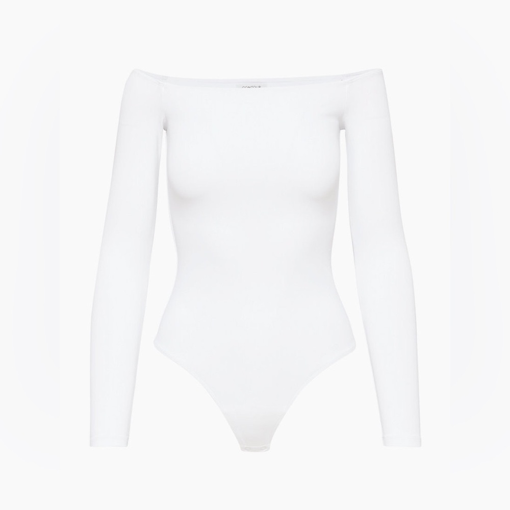 Aritzia - Contour Off-Shoulder Longsleeve Bodysuit (WHITE)